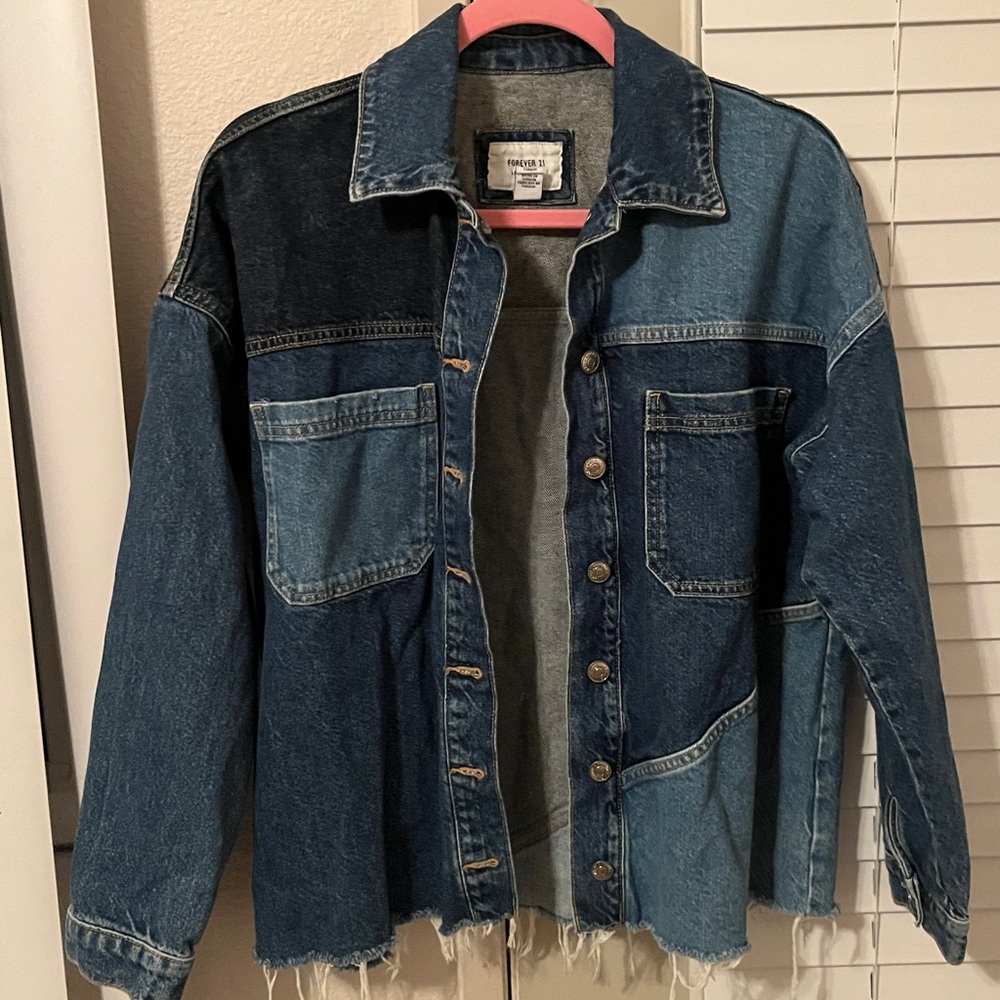forever 21 colorblock denim jacket